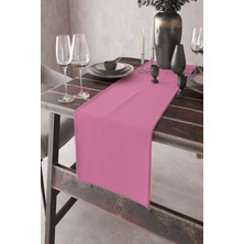 RugViva Pembe Tek Renk Sade Ranır Masa Örtüsü Premimum Dokuma Kumaş Düz 40X140 Cm RNR014
