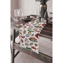 RugViva Masa Örtüsü Ranır Elit Tay Tüyü Dokuma Leke Tutmaz Kumaş 40X140 Cm RNR058