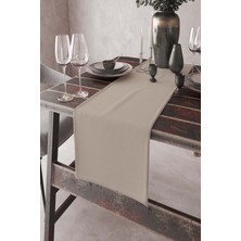 RugViva Bej Tek Renk Sade Ranır Masa Örtüsü Premimum Dokuma Kumaş Düz 40X140 Cm RNR027