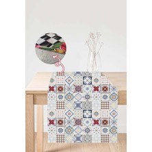 RugViva Elit Leke Tutmaz Tay Tüyü Dokuma Kumaş Masa Örtüsü Ranır 40X140 Cm RNR093