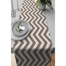 RugViva Tay Tüyü Dokuma Elit Leke Tutmaz Kumaş Masa Örtüsü Runner Zigzag 40X140 Cm RNR138