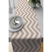 RugViva Dokuma Leke Tutmaz Elit Tay Tüyü Kumaş Masa Örtüsü Runner Zigzag 40X140 Cm RNR139