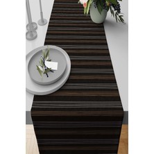 RugViva Masa Örtüsü Runner Elit Tay Tüyü Dokuma Leke Tutmaz Kumaş Yatay Çizgili 40X140 Cm RNR167
