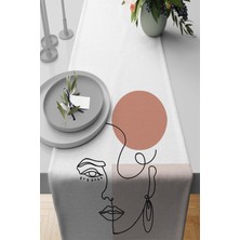 RugViva Soyut Runner Elit Tay Tüyü Dokuma Leke Tutmaz Kumaş Masa Örtüsü 40X140 Cm RNR154