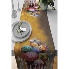 RugViva Tay Tüyü Dokuma Elit Leke Tutmaz Kumaş Masa Örtüsü Runner Şemsiyeler 40X140 Cm RNR161