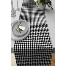 RugViva Elit Tay Tüyü Dokuma Leke Tutmaz Kumaş Masa Örtüsü Runner Kaz Ayağı 40X140 Cm RNR169