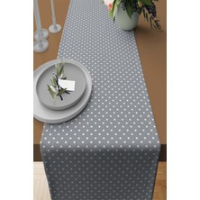 RugViva Elit Tay Tüyü Dokuma Leke Tutmaz Kumaş Masa Örtüsü Puantiyeli Runner 40X140 Cm RNR173