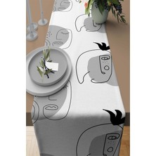 RugViva Masa Örtüsü Runner Tay Tüyü Dokuma Elit Leke Tutmaz Kumaş Soyut 40X140 Cm RNR180