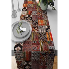 RugViva Tay Tüyü Dokuma Elit Leke Tutmaz Kumaş Masa Örtüsü Runner Patchwork 40X140 Cm RNR168
