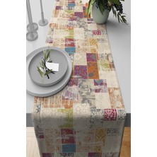RugViva Dokuma Leke Tutmaz Elit Tay Tüyü Kumaş Masa Örtüsü Runner Patchwork 40X140 Cm RNR170