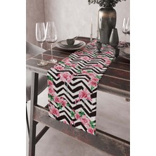RugViva Tay Tüyü Elit Dokuma Leke Tutmaz Kumaş Masa Örtüsü Runner Flamingo 40X140 Cm RNR172
