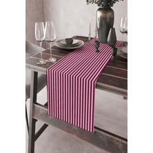 RugViva Tay Tüyü Dokuma Elit Leke Tutmaz Kumaş Dikey Çizgili Masa Örtüsü Runner 40X140 Cm RNR175