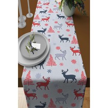 RugViva Elit Tay Tüyü Dokuma Leke Tutmaz Kumaş Masa Örtüsü Yeni Yıl Christmas Runner 40X140 Cm RNR179