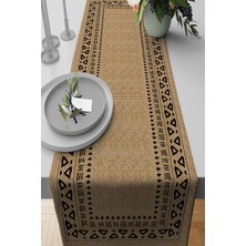RugViva Runner Masa Örtüsü Elit Tay Tüyü Dokuma Kumaş Dijital Baskılı Hasır Görünümlü 40X140 Cm RNR186