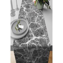 RugViva Mermer Dokulu Tay Tüyü Dokuma Elit Leke Tutmaz Kumaş Masa Örtüsü Runner 40X140 Cm RNR238