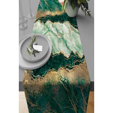 RugViva Masa Örtüsü Leke Tutmaz Elit Tay Tüyü Dokuma Kumaş Runner Mermer Desenli 40X140 Cm RNR251