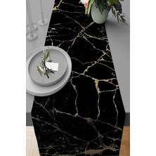 RugViva Elit Tay Tüyü Dokuma Leke Tutmaz Kumaş Masa Örtüsü Mermer Runner 40X140 Cm RNR252