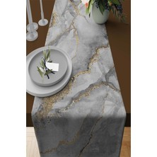 RugViva Tay Tüyü Dokuma Mermer Elit Leke Tutmaz Kumaş Masa Örtüsü Runner 40X140 Cm RNR255