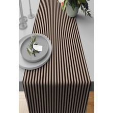 RugViva Leke Tutmaz Elit Tay Tüyü Dikey Çizgili Dokuma Kumaş Masa Örtüsü Runner 40X140 Cm RNR281