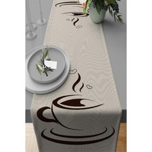 RugViva Leke Tutmaz Elit Tay Tüyü Dokuma Kumaş Masa Örtüsü Runner Fincanlı 40X140 Cm RNR284