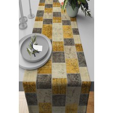 RugViva Masa Örtüsü Runner Elit Tay Tüyü Dokuma Leke Tutmaz Kumaş Patchwork 40X140 Cm RNR296