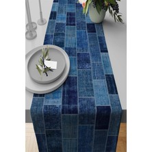 RugViva Runner Masa Örtüsü Elit Tay Tüyü Dokuma Leke Tutmaz Kumaş Patchwork 40X140 Cm RNR297