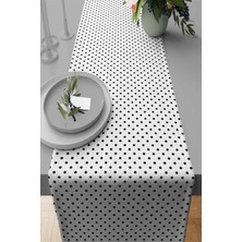 RugViva Runner Dokuma Leke Tutmaz Elit Tay Tüyü Kumaş Masa Örtüsü Puantiyeli 40X140 Cm RNR299