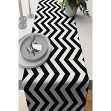 RugViva Leke Tutmaz Elit Tay Tüyü Dokuma Kumaş Masa Örtüsü Runner Zigzag 40X140 Cm RNR302