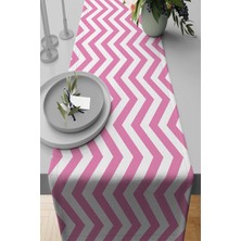 RugViva Masa Örtüsü Runner Elit Tay Tüyü Dokuma Leke Tutmaz Kumaş Zigzag 40X140 Cm RNR303