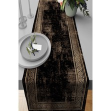 RugViva Masa Örtüsü Leke Tutmaz Elit Tay Tüyü Dokuma Kumaş Runner Çerçeve Desen 40X140 Cm RNR327