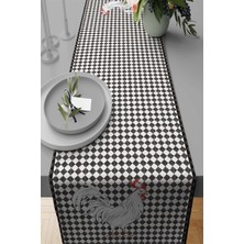 RugViva Elit Tay Tüyü Dokuma Leke Tutmaz Kumaş Masa Örtüsü Runner Horoz 40X140 Cm RNR306