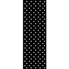 RugViva Siyah Runner Yıldızlı Tay Tüyü Dokuma Elit Leke Tutmaz Kumaş Masa Örtüsü 40X140 Cm RNR309