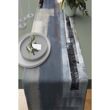 RugViva Elit Tay Tüyü Dokuma Leke Tutmaz Kumaş Masa Örtüsü Soyut Runner 40X140 Cm RNR312