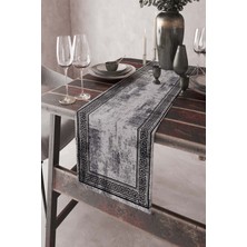 RugViva Elit Tay Tüyü Dokuma Leke Tutmaz Kumaş Masa Örtüsü Versace Desen Runner 40X140 Cm RNR324