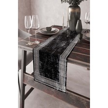 RugViva Çerçeve Desen Tay Tüyü Dokuma Elit Leke Tutmaz Kumaş Masa Örtüsü Runner 40X140 Cm RNR325