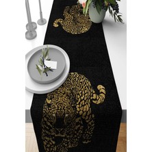 RugViva Leopar Runner Elit Tay Tüyü Dokuma Leke Tutmaz Kumaş Masa 40X140 Cm RNR355