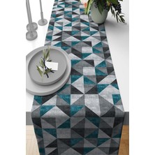RugViva Elit Tay Tüyü Dokuma Leke Tutmaz Kumaş Masa Örtüsü Geometrik Runner 40X140 Cm RNR378