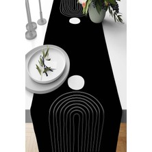 RugViva Soyut Modern Tay Tüyü Süet Dokuma Leke Tutmaz Kumaş Masa Örtüsü Runner 40X140 Cm RNR368