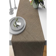 RugViva Dijital Baskılı Elit Tay Tüyü Leke Tutmaz Masa Örtüsü Sade Jüt Görünümlü Runner 40X140 Cm RNR371