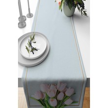 RugViva Dokuma Leke Tutmaz Elit Tay Tüyü Kumaş Masa Örtüsü Runner Laleler 40X140 Cm RNR441