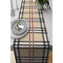 RugViva Dokuma Leke Tutmaz Elit Tay Tüyü Kumaş Masa Örtüsü Runner Ekoseli 40X140 Cm RNR142