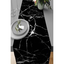 RugViva Mermer Tay Tüyü Dokuma Elit Leke Tutmaz Kumaş Masa Örtüsü Runner 40X140 Cm RNR253
