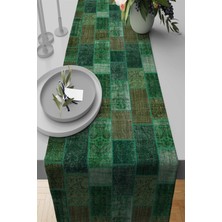 RugViva Leke Tutmaz Elit Tay Tüyü Dokuma Kumaş Masa Örtüsü Runner Patchwork 40X140 Cm RNR295
