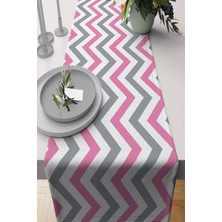 RugViva Runner Masa Örtüsü Elit Tay Tüyü Dokuma Leke Tutmaz Kumaş Zigzag 40X140 Cm RNR304