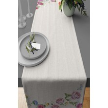 RugViva Leke Tutmaz Elit Tay Tüyü Dokuma Kumaş Masa Örtüsü Runner Flowers 40X140 Cm RNR315