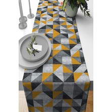 RugViva Runner Dokuma Leke Tutmaz Elit Tay Tüyü Kumaş Masa Örtüsü Geometrik 40X140 Cm RNR380