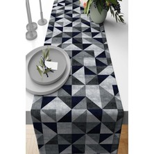 RugViva Elit Tay Tüyü Dokuma Leke Tutmaz Kumaş Masa Örtüsü Geometrik Runner 40X140 Cm RNR382