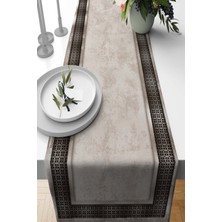 RugViva Elit Çerçeveli Tay Tüyü Dokuma Elit Leke Tutmaz Kumaş Masa Örtüsü Runner 40X140 Cm RNR398