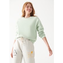 Mavi Kadın Bisiklet Yaka Yeşil Sweatshirt 8816126-33979