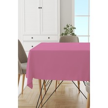 RugViva Pembe Sade Masa Örtüsü Tay Tüyü Kadife Leke Tutmaz Yıkanabilir Dokuma Kumaş Düz Tek Renk MSO014